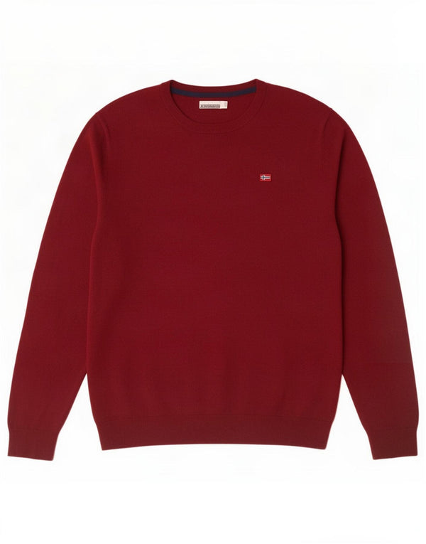 Napapijri Jersey Hombre con Cuello Barco XL Burdeos Viscosa