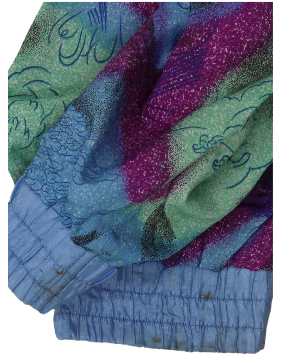 Vintage hombres chándal top chaqueta XL multicolor tie tinte