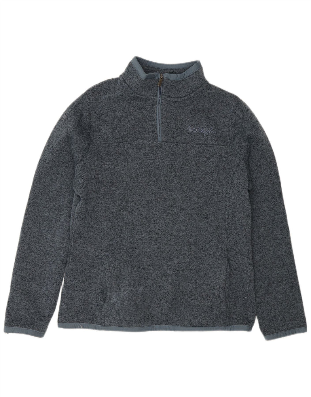 Weird Fish Sudadera con cuello y cremallera para mujer, talla 40, poliéster gris medio
