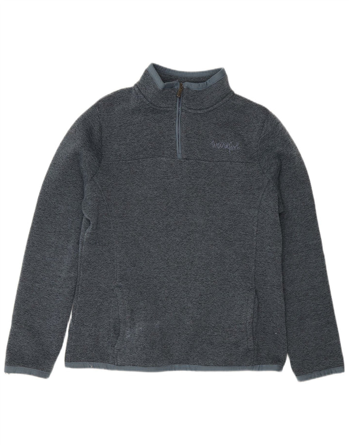Weird Fish Sudadera con cuello y cremallera para mujer, talla 40, poliéster gris medio