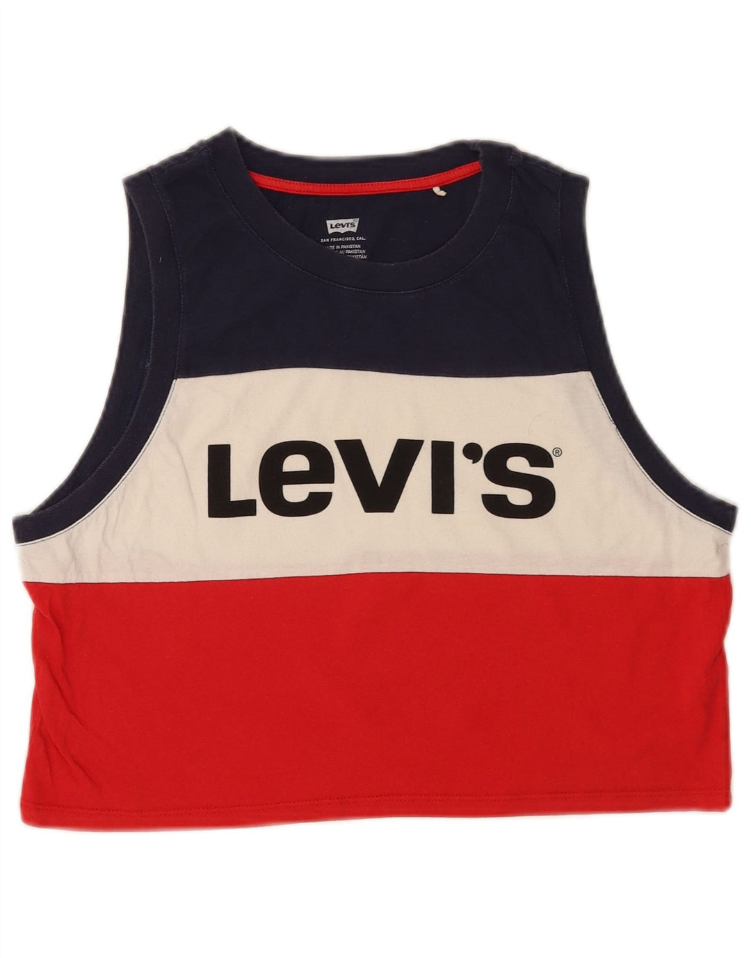 Levi's Top sin mangas con gráfico corto para mujer UK 10 Small Multicolor Colourblock