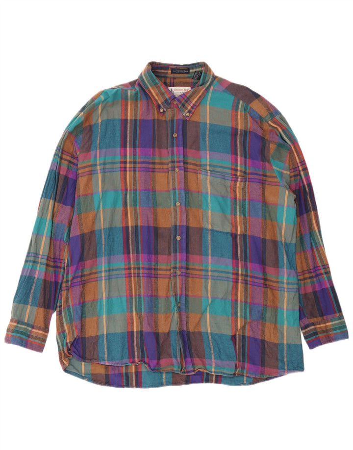 Camisa de franela a cuadros para hombre London Fog XL Algodón a cuadros multicolor
