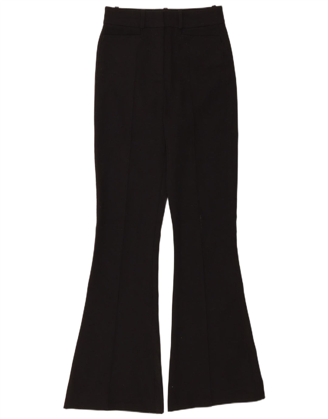 REISS Pantalones casuales acampanados de cintura alta para mujer UK 6 XS W25 L32 Negro