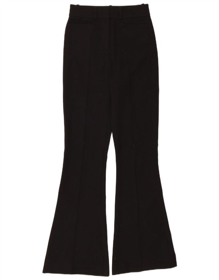 REISS Pantalones casuales acampanados de cintura alta para mujer UK 6 XS W25 L32 Negro