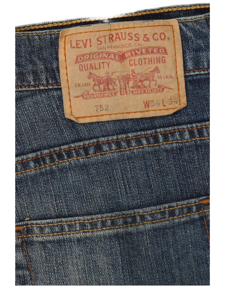 Levi's Jeans rectos 752 para hombre W34 L29 Algodón azul