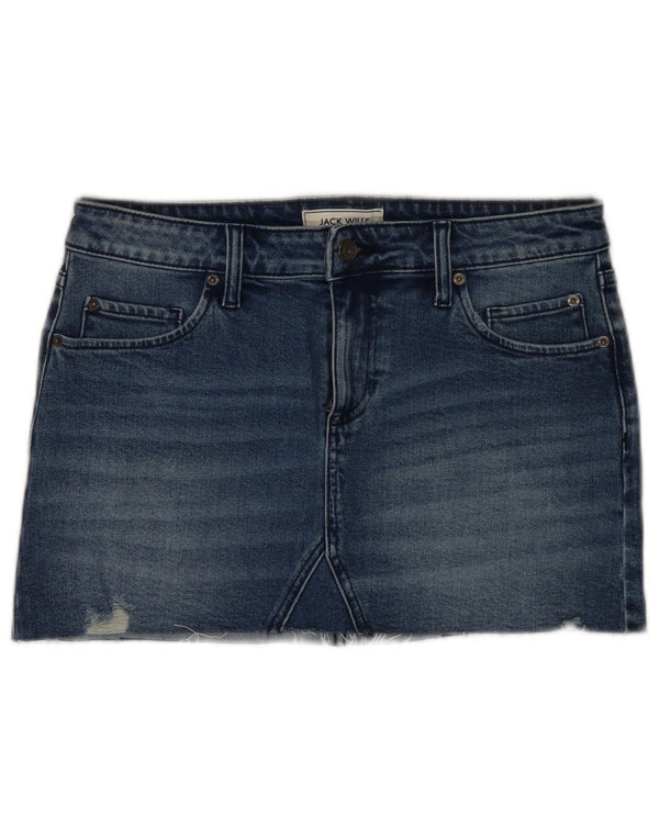 Jack Wills Falda vaquera para mujer UK 12 Medium W30 Algodón azul