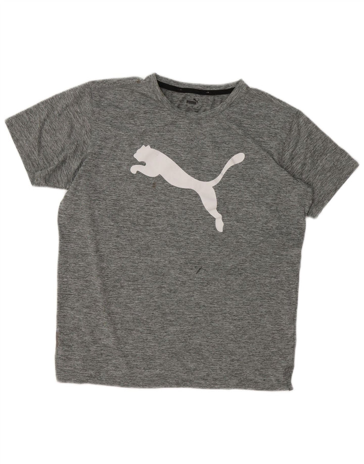 Puma Camiseta gráfica para hombre Top gris medio moteado