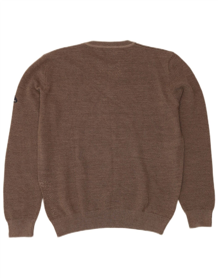 NAVIGARE Suéter tipo jersey con cuello en V para mujer UK 46 Large Lana marrón