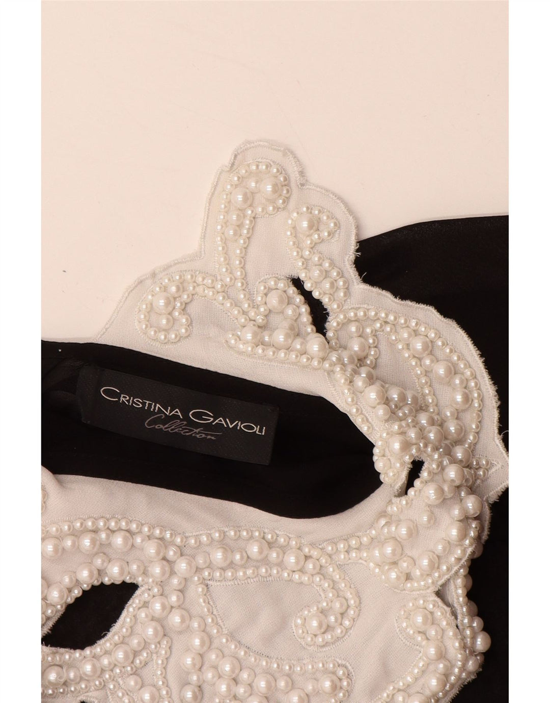 CRISTINA GAVIOLI Vestido acampanado transparente para mujer UK 40 Small Black