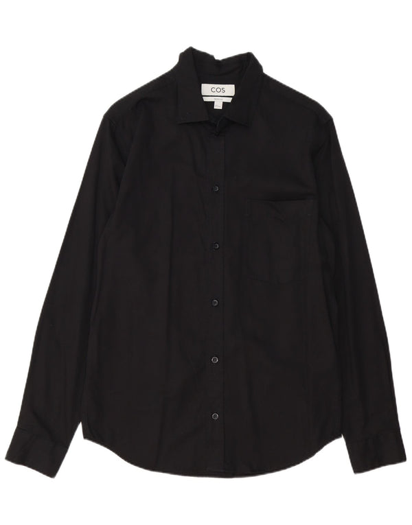 Camisa COS Hombre Regular Fit Pequeña Lyocell Negra