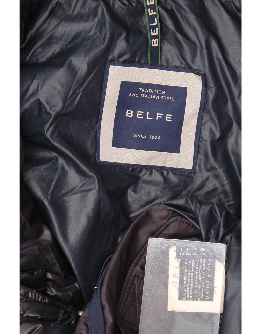 Belfe Chaqueta acolchada con capucha para hombre UK 38 Medium Azul marino Poliamida