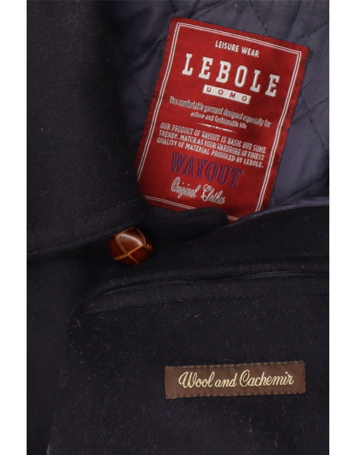 Lebole Abrigo para hombre Reino Unido 44 Grande Lana azul marino