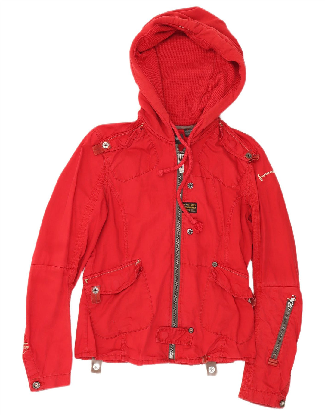 Chaqueta utilitaria con capucha para mujer G Star UK 44 Algodón rojo mediano