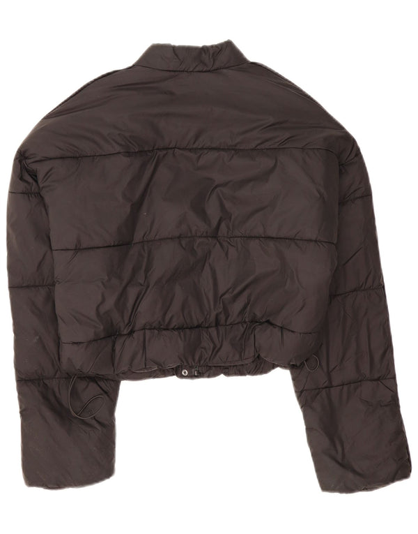 Zara Mujer Chaqueta Acolchada Corta Holgada UK 6 XS Poliéster Negro