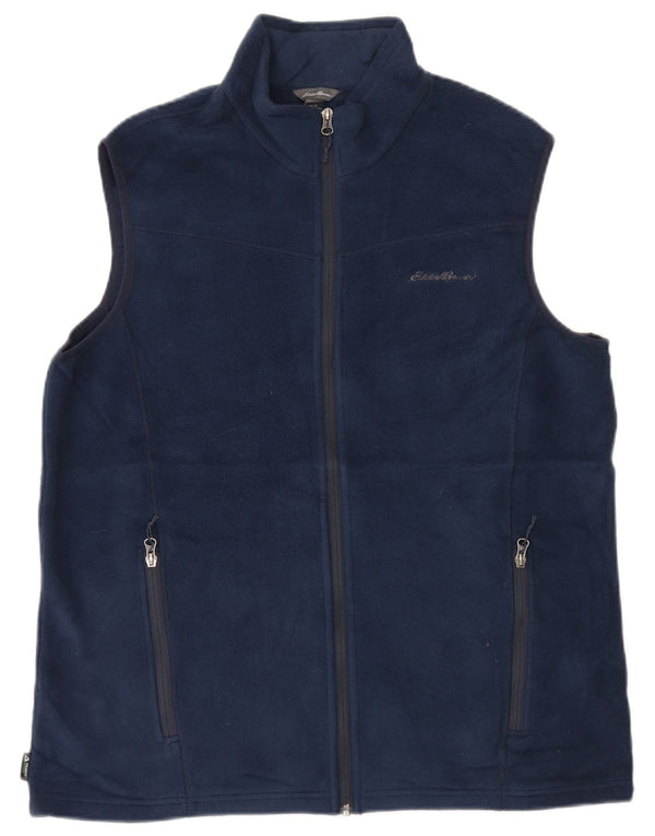 Eddie Bauer Chaleco polar para hombre UK 40 Grande Poliéster azul marino