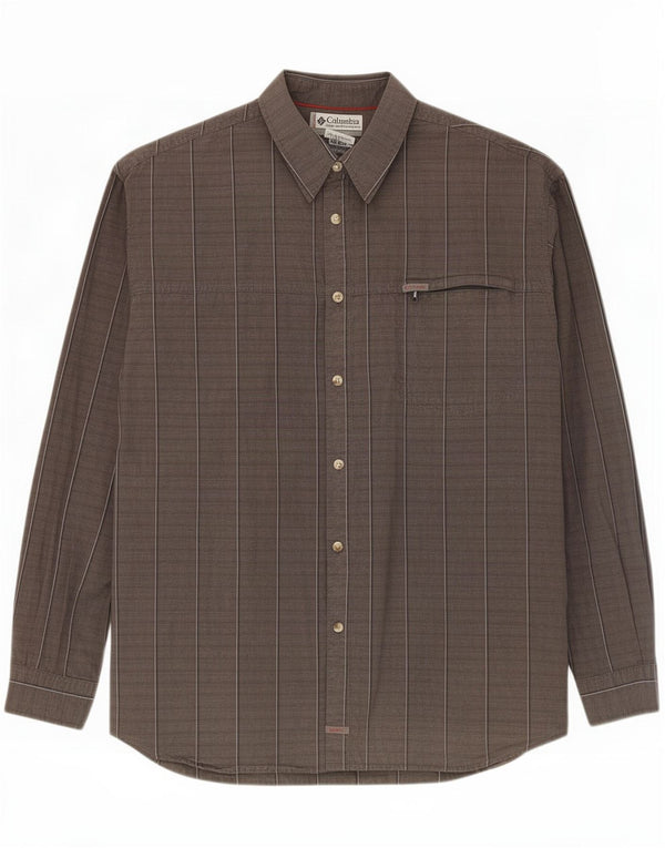 Camisa Columbia para hombre 2XL Algodón a cuadros gris