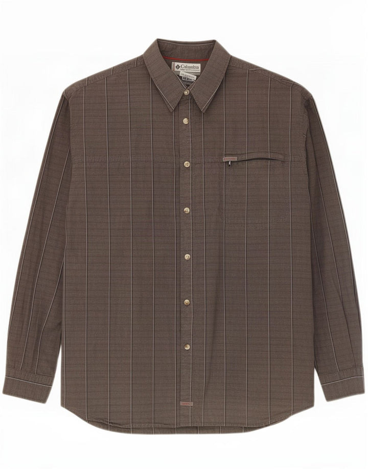 Camisa Columbia para hombre 2XL Algodón a cuadros gris