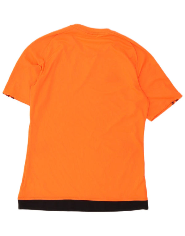 Adidas Mens Climalite Camiseta Top Pequeño Naranja Colorblock Poliéster