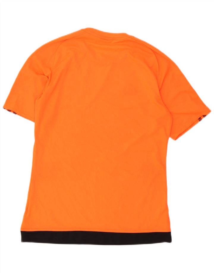 Adidas Mens Climalite Camiseta Top Pequeño Naranja Colorblock Poliéster