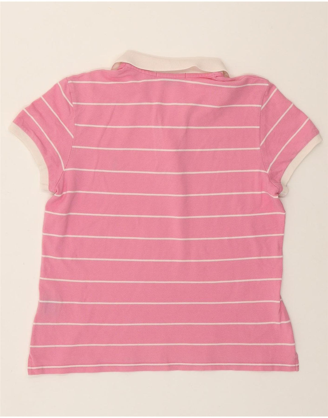 RALPH LAUREN Polo para mujer UK 40 Grande Algodón a rayas rosa