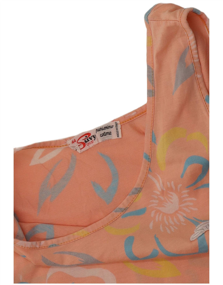 Top Silvy Mujer IT 44 Algodón Floral Rosa Medio