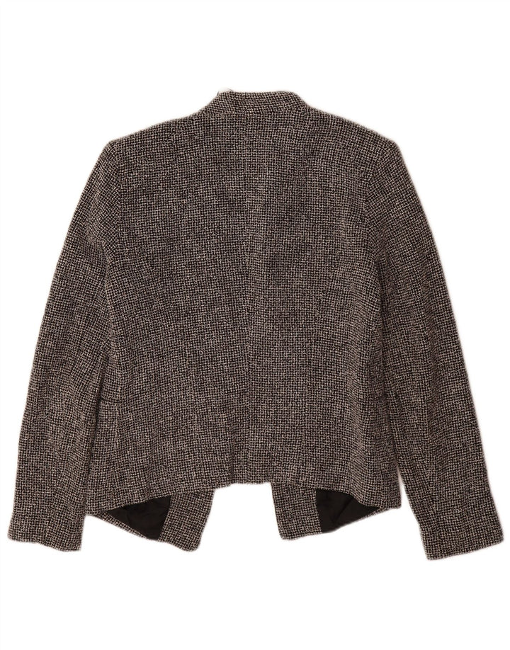 Topshop Chaqueta tipo blazer abierta para mujer UK 10 Small Black Check Cotton