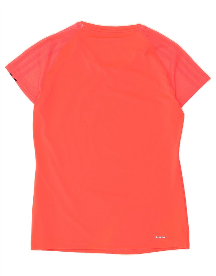 ADIDAS Womens Climacool T-Shirt Top UK 12/14 Medium Red Polyester Vintage Adidas and Second-Hand Adidas from Messina Hembry 