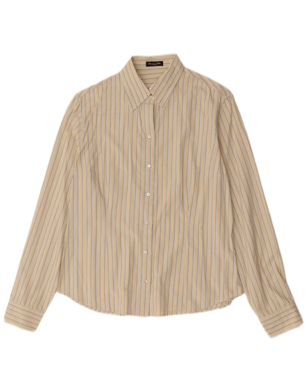 Camisa Massimo Dutti Mujer UK 44 Seda Rayas Beige Medio