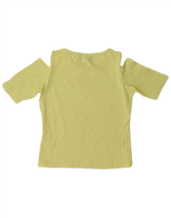 Lee Top corto con hombros descubiertos para mujer UK 42 Algodón amarillo mediano
