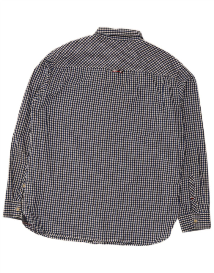 Tommy Hilfiger Camisa de corte regular para hombre XL Algodón a cuadros azul
