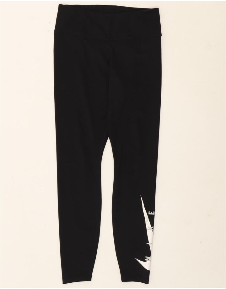 Nike Leggings gráficos Dri Fit para mujer UK 12 Mediano Negro Poliéster