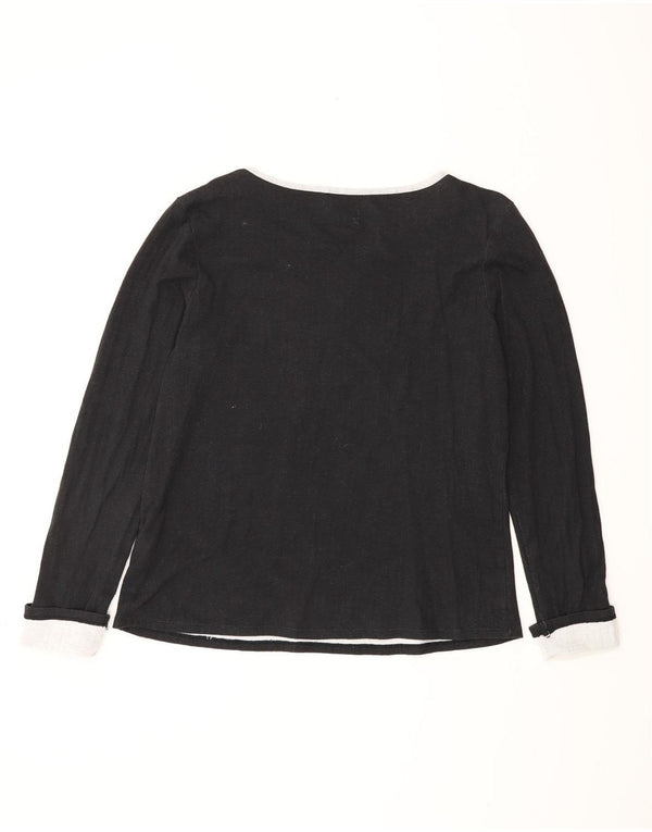 Ralph Lauren Top para mujer de manga larga UK 44 Algodón color block mediano negro