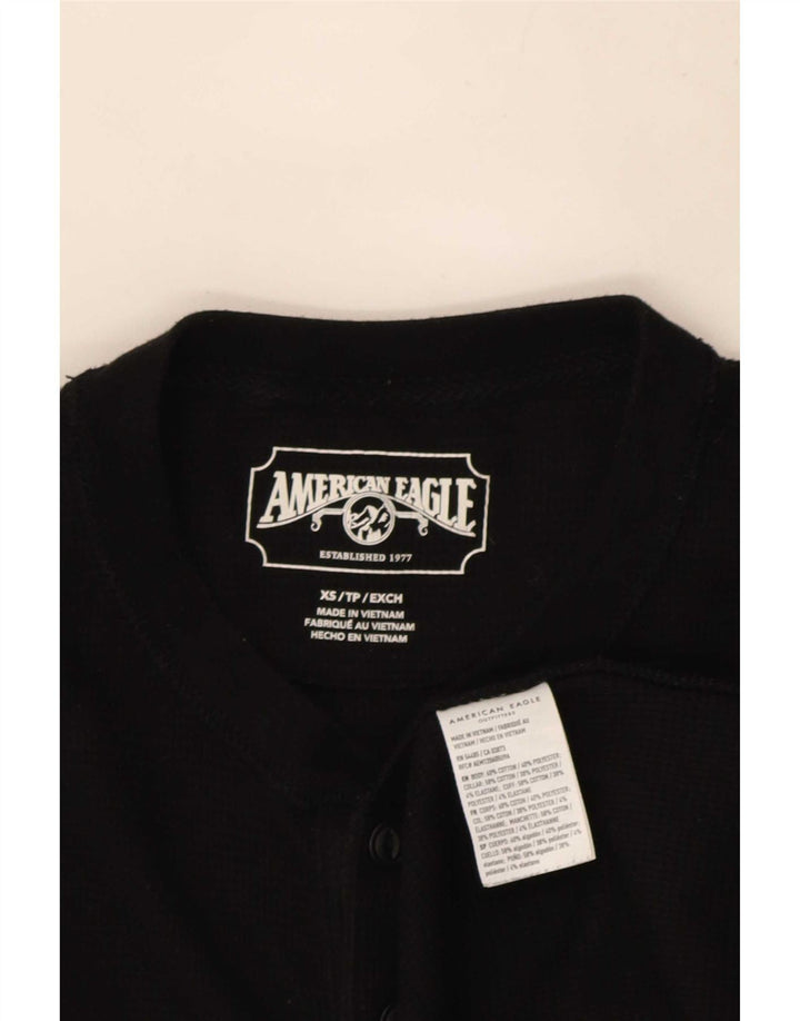 American Eagle Camiseta Hombre Manga Larga XS Algodón Negro