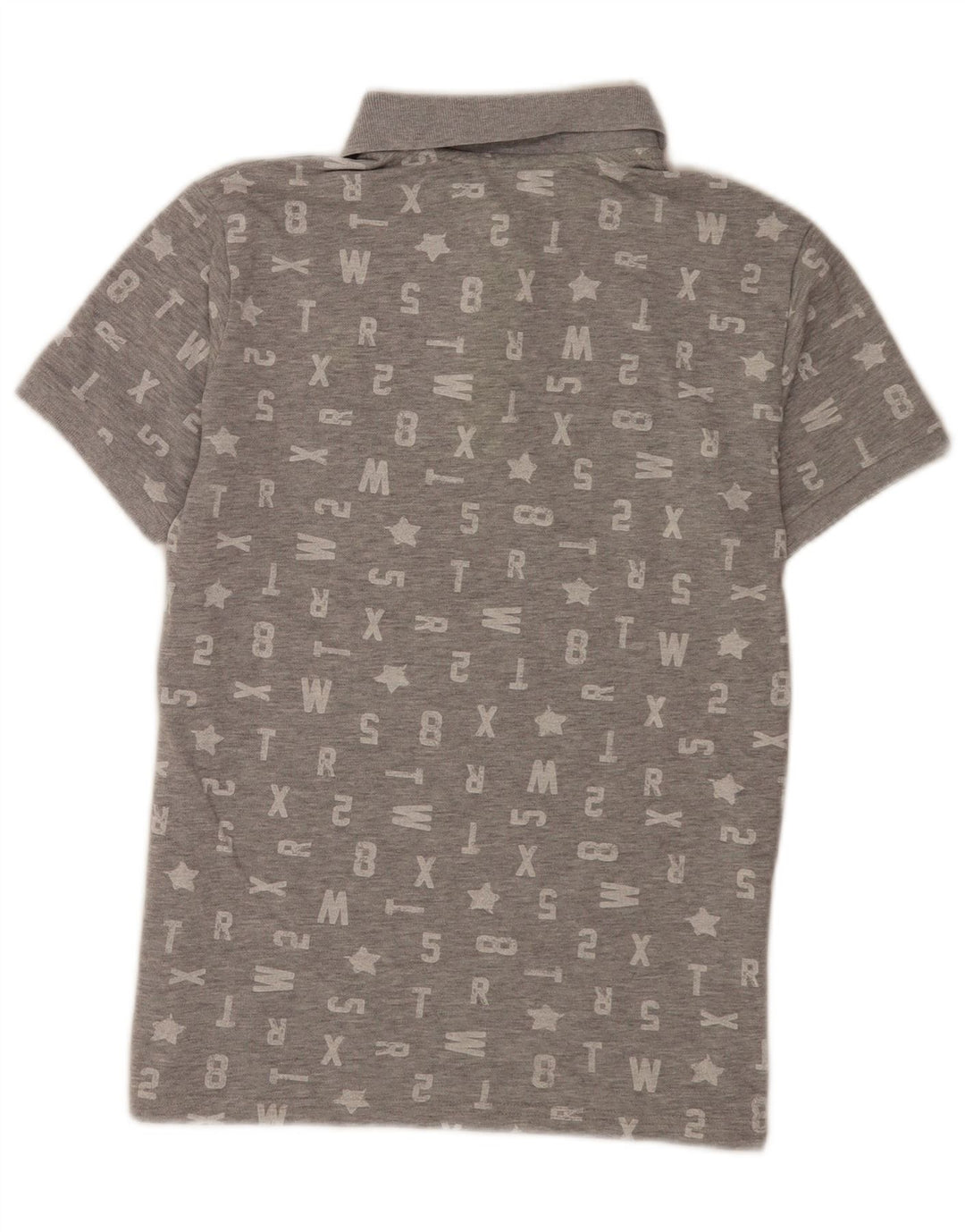 Benetton Polo Gráfico Para Hombre Gris Pequeño