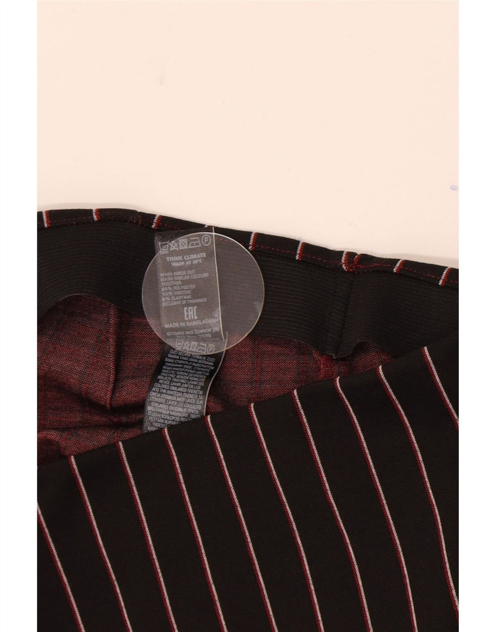 Marks & Spencer Minifalda para mujer UK 8 Small W26 Poliéster a rayas negras