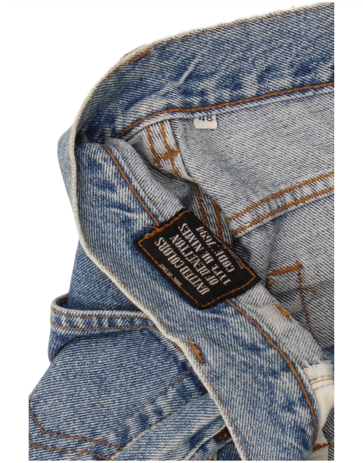 BENETTON Vaqueros cónicos de cintura alta para mujer IT 48 XL W32 L30 Algodón azul