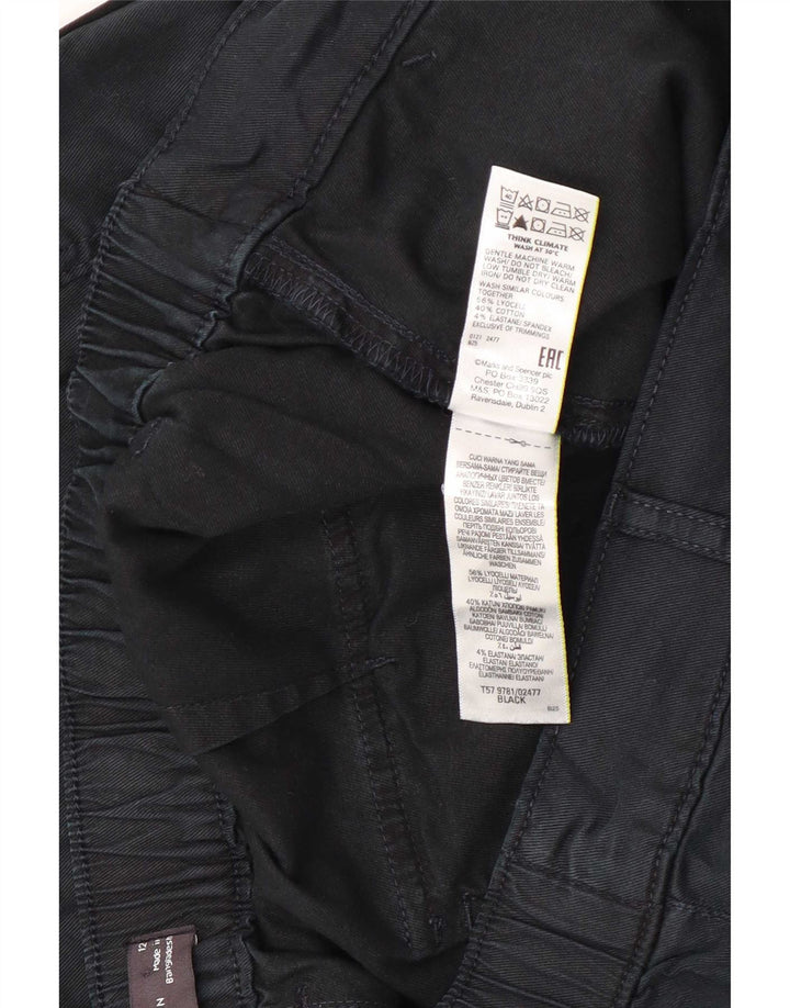 Marks & Spencer Pantalones Cargo Cortos para Mujer UK 12 Medium W30 L23 Negro