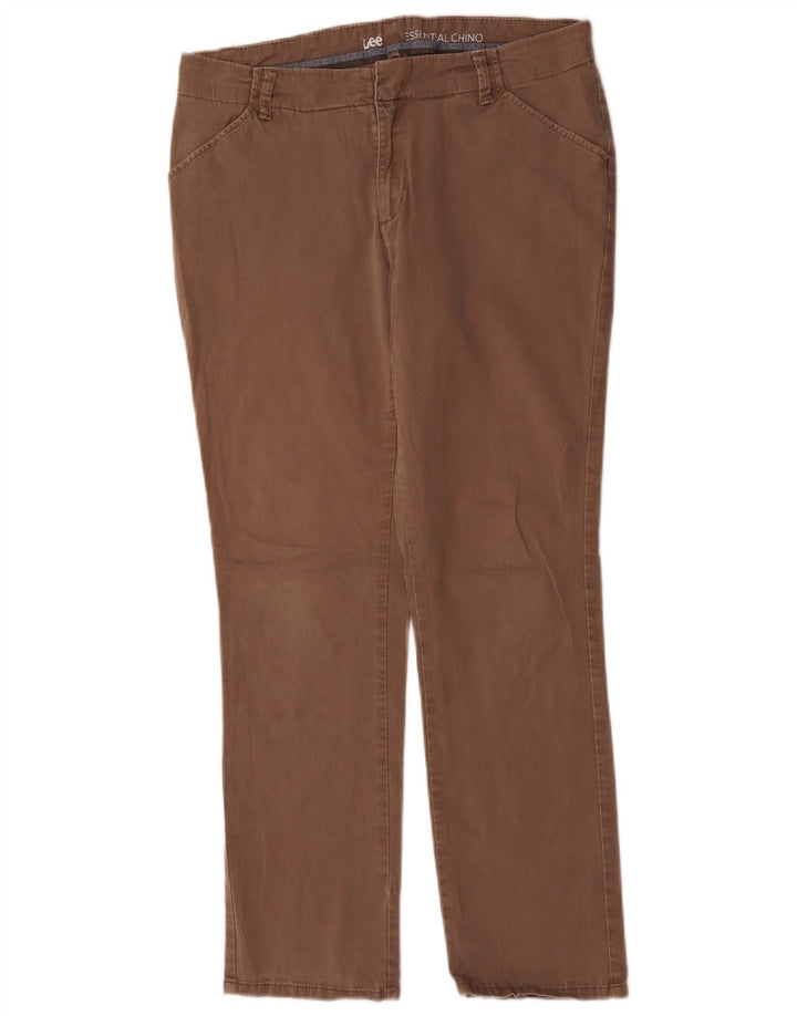 Pantalones Chinos Rectos Lee Mujer W34 L29 Marrón