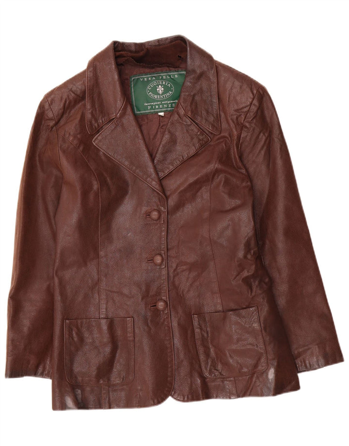 Lavorazione Artigianale Chaqueta tipo blazer de 3 botones para mujer IT 44 Marrón medio