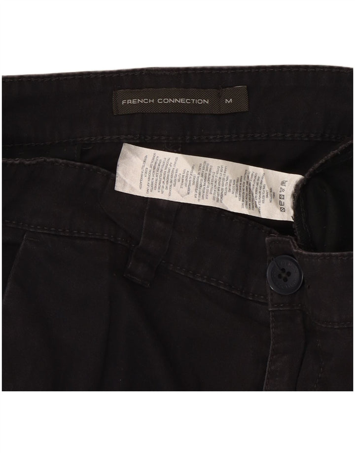French Connection Pantalones cargo rectos para hombre mediano W32 L31 algodón negro