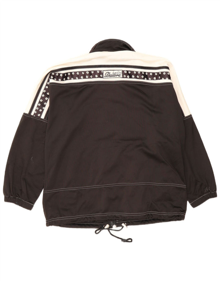 DIADORA Chaqueta superior de chándal con gráfico para mujer UK 40 Small Black Colourblock