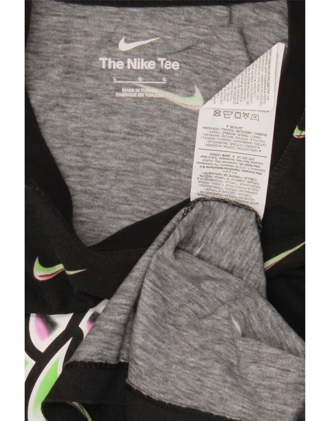 Nike - Camiseta gráfica para hombre, talla grande, algodón negro