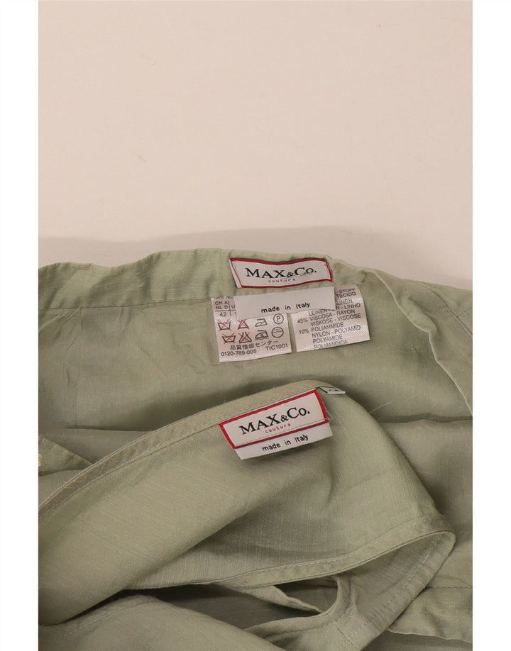 Max & Co. Conjunto de falda de 2 piezas para mujer IT 42 Medium W30 Lino verde