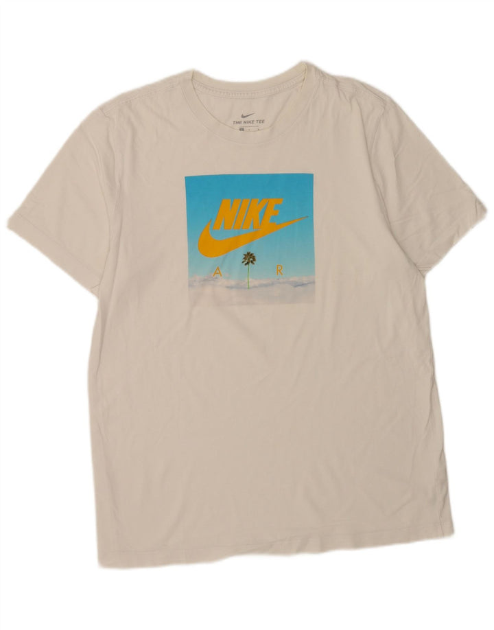 Nike - Camiseta gráfica para hombre, talla grande, algodón blanco