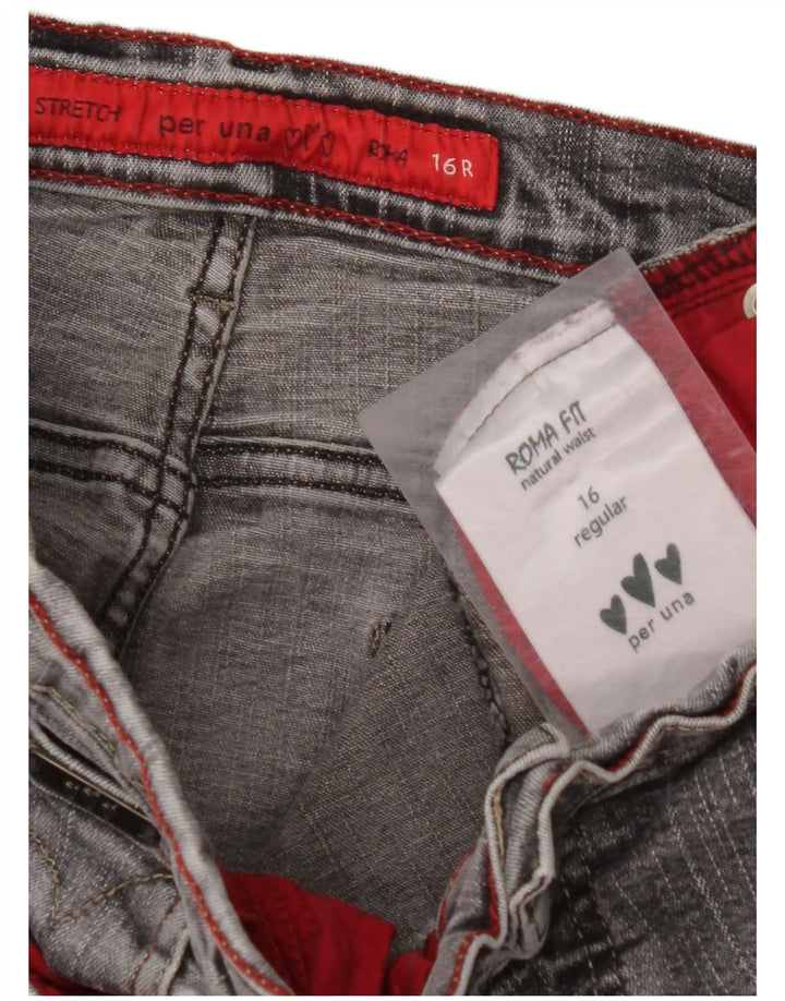 MARKS & SPENCER Vaqueros rectos elásticos para mujer UK 46 Large W32 L30 Gris