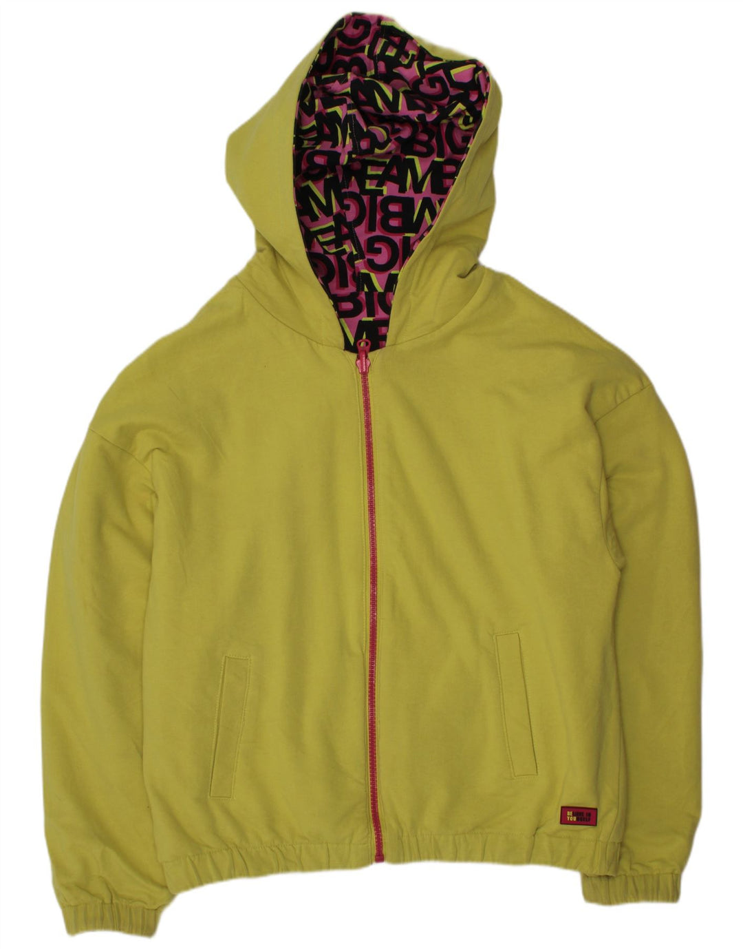 VINTAGE Chaqueta reversible con capucha gráfica para niñas 11-12 años Algodón rosa