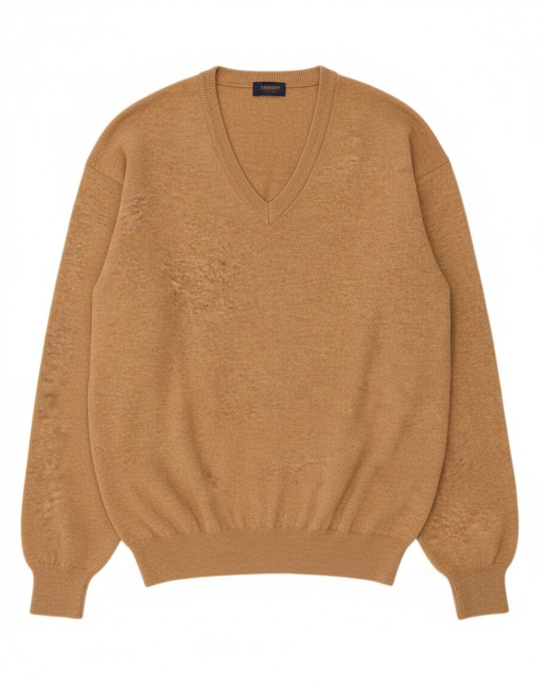 Massimo Dutti Jersey Cuello Pico Hombre XL Lana Beige