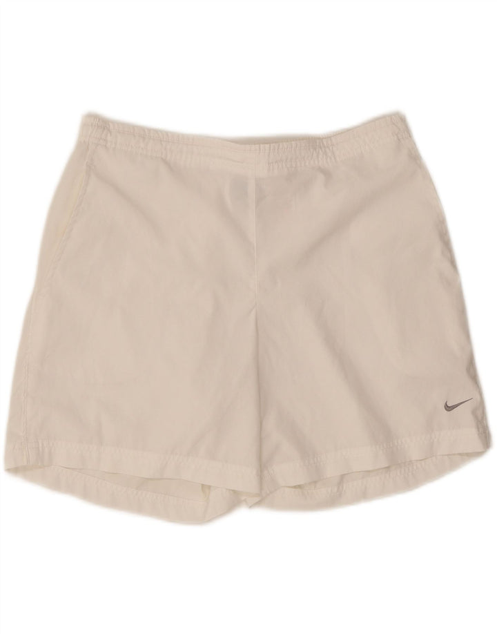 Nike Pantalones cortos deportivos para mujer UK 14/16 Grande Blanco Poliéster