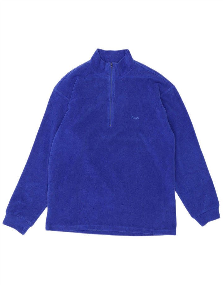 Fila Jersey polar con cuello y cremallera para hombre IT 48 Poliéster azul medio