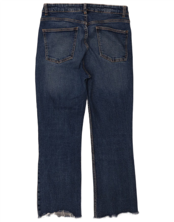 Zara Mujer Vaqueros Cropped EU 40 Medium W30 L26 Azul